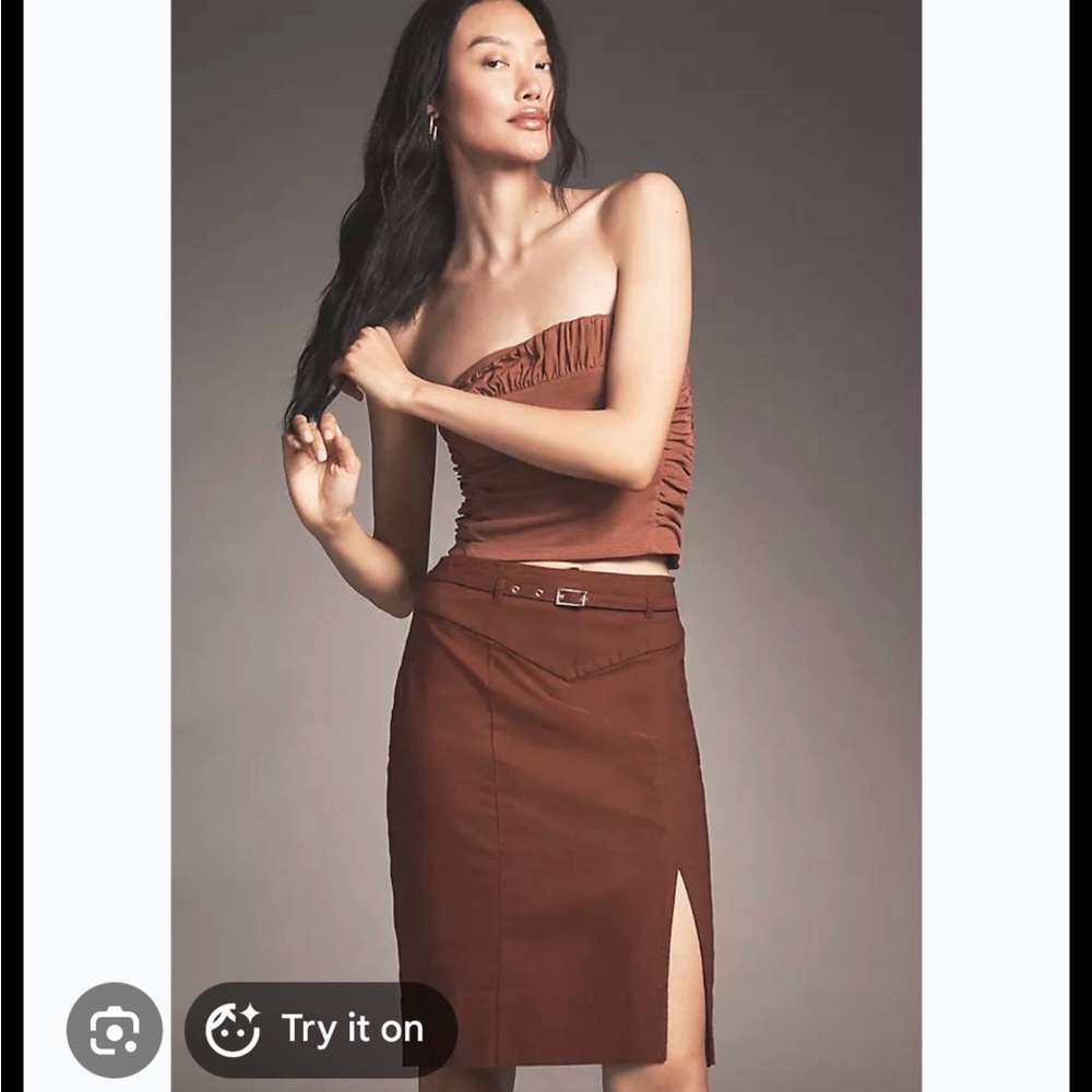 Anthropologie Brown Pencil Skirt